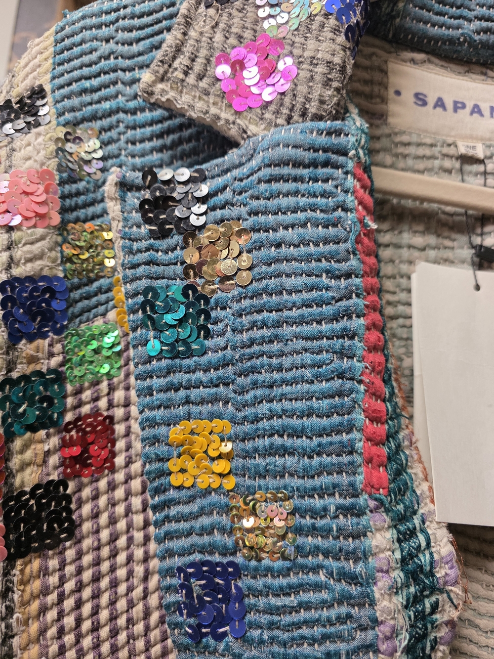 Vintage Sapana Dream Multicolor Quilted Sequin Jacket - Picture 4 of 8